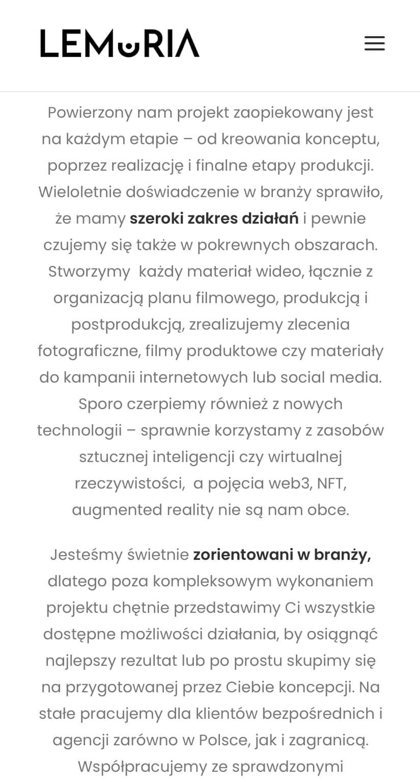 Opisy i zawartość stron internetowych