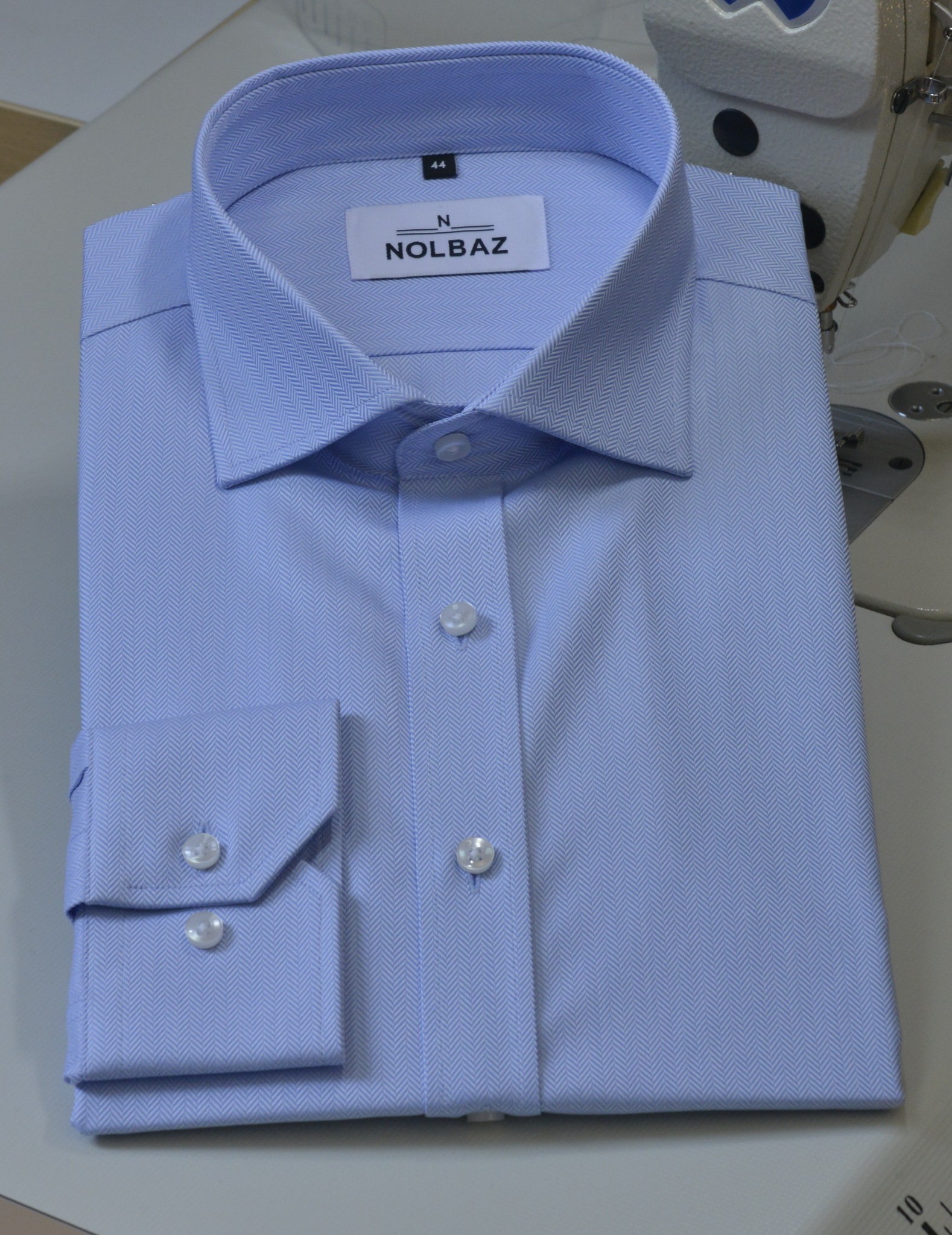 Koszula męska niebieska z klasycznym kołnierzykiem -KOŁNIERZYK KENT