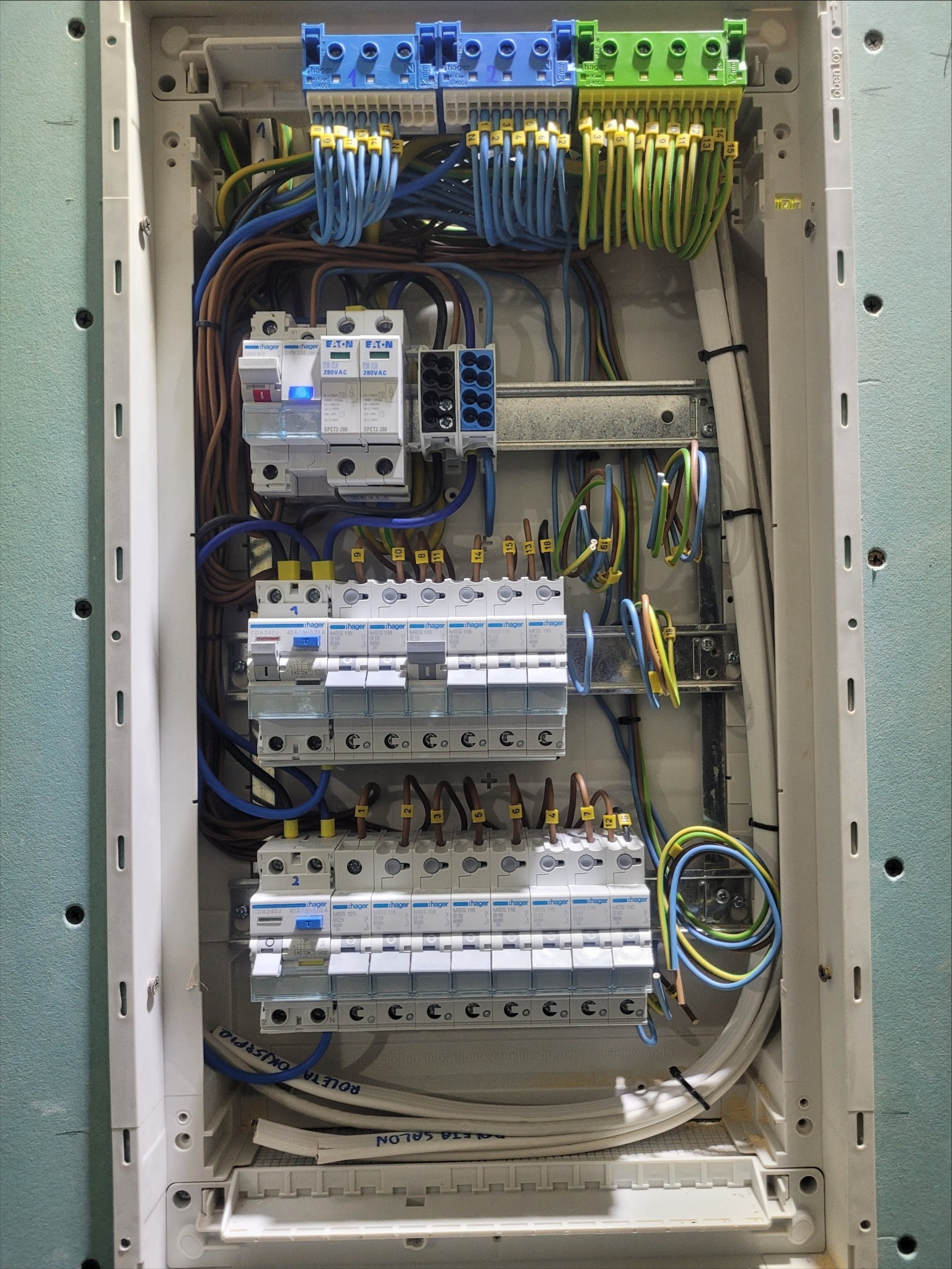 Rozdzielnica mieszkaniowa, ochrona przeciwprzepięciowa, wyłączniki różnicowo-prądowe typu A