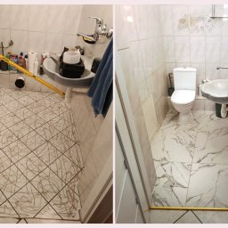 ALLES - Nowa podłoga wykonana techniką 'płytka na płytkę'.