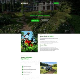 Wersito Agencja Interaktywna - Mężczyzna z podkaszarką Stihl w ogrodzie podczas pracy. Sprzęt ogrodniczy, zielona trawa i drzewa w tle. Usługi ogrodnicze, pielęgnacja zieleni.