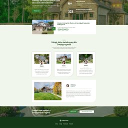 Wersito Agencja Interaktywna - Nowoczesna strona internetowa firmy ogrodniczej z sekcją opinii klientów, zdjęciami domów i ogrodów, kontaktami i nawigacją. Estetyczny design.