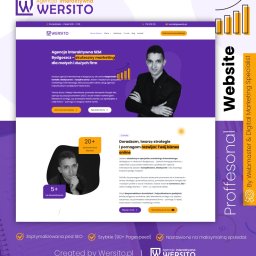 Wersito Agencja Interaktywna - Strona internetowa firmy Wersito, agencji interaktywnej SEM z Bydgoszczy, specjalizującej się w marketingu dla małych i dużych firm. Widoczny fragment strony głównej z ofertą.