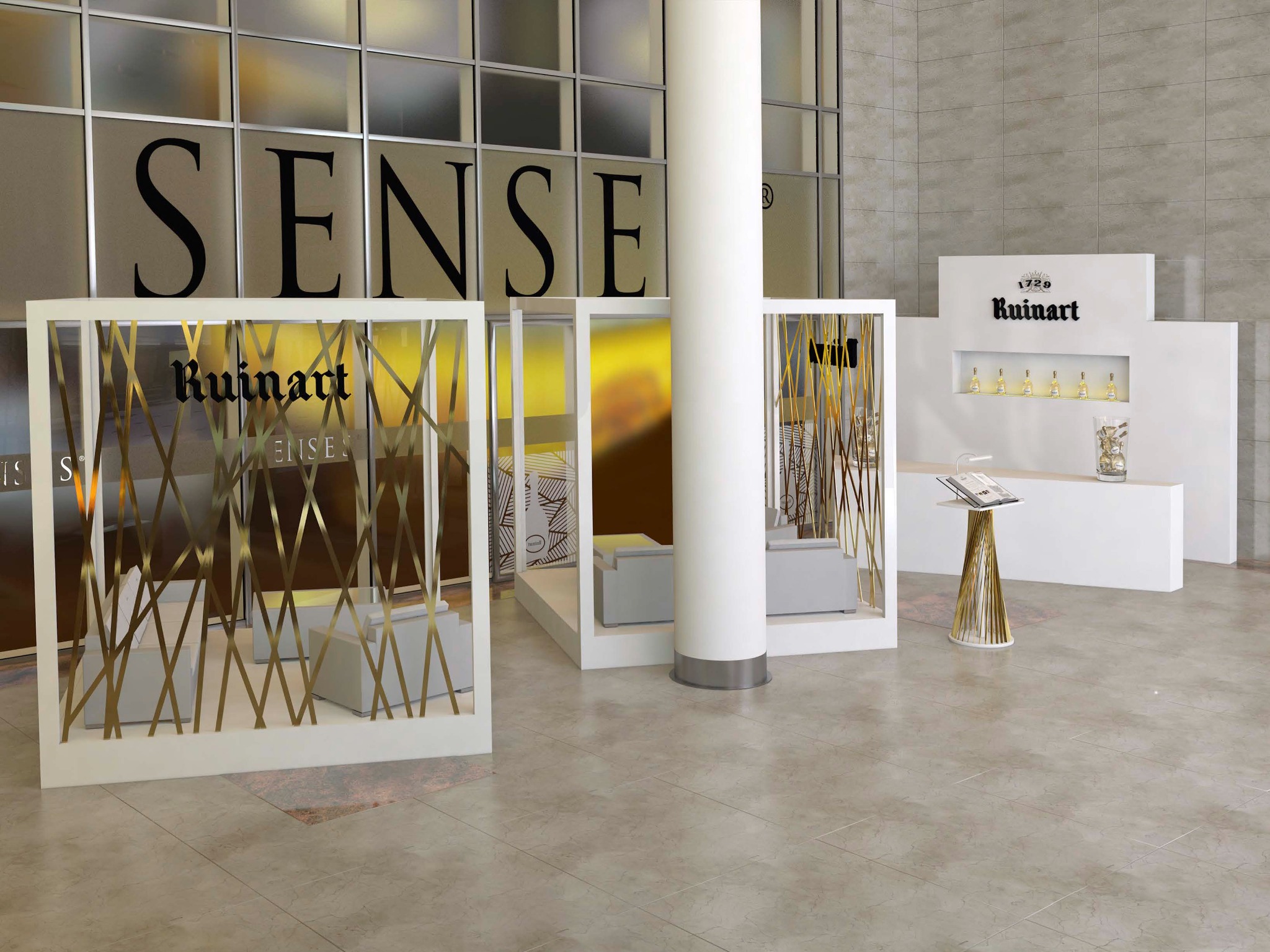 Strefa rekaksu RUINART w SENSES RESTAURANT projekt i DTP