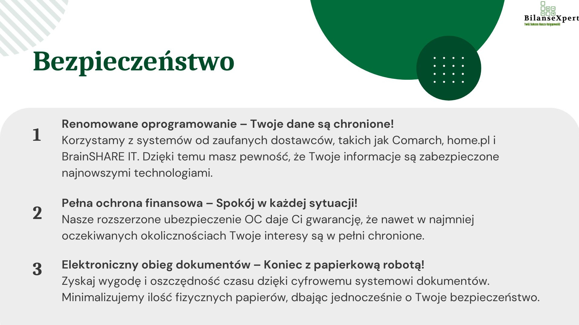 Bezpieczeństwo z BilanseXpert