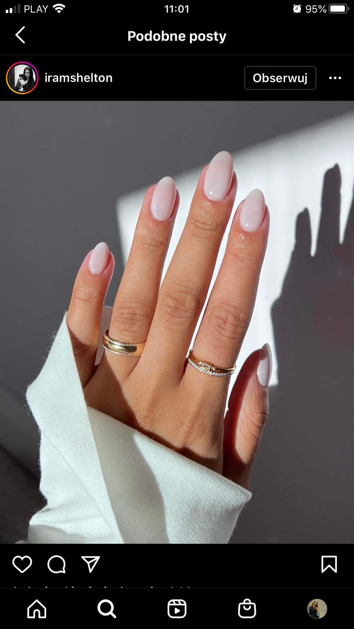 Mleczny klasyczny manicure