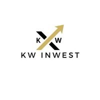 Logo KW Invest: Stylizowana litera X z wpisanymi literami K i W, przecięta złotą strzałką skierowaną w górę, poniżej napis KW INVEST.