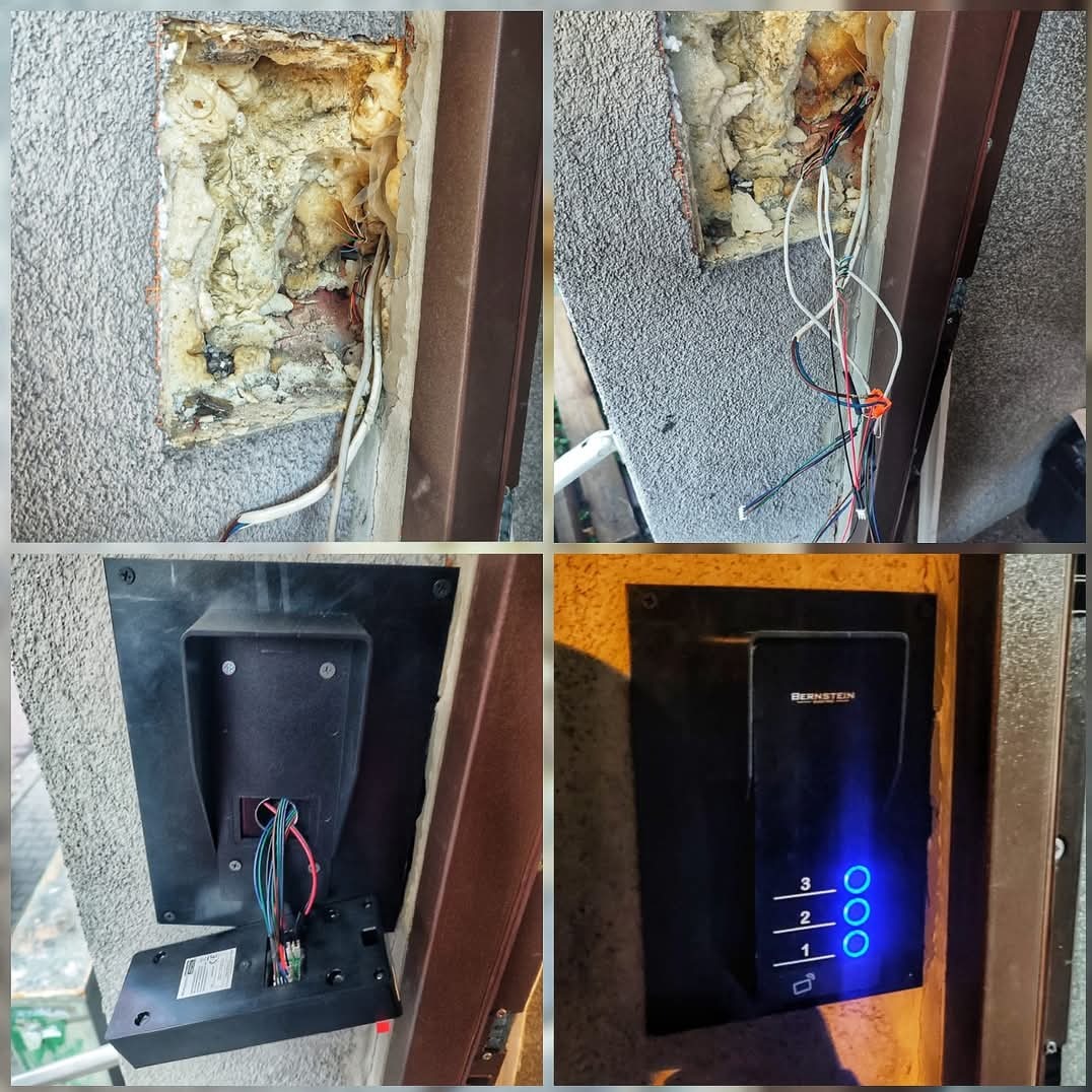 Montaż domofonu 3 rodzinnego. Naprawa starej instalacji, montaż nowej maskownicy, konfiguracja stacji bramowej