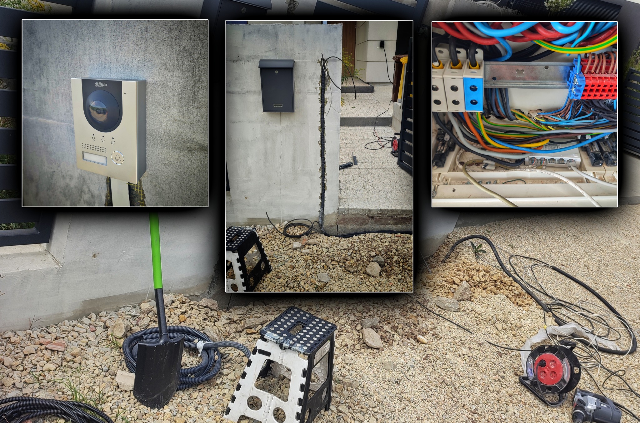 Przygotowanie trakcji kablowej, montaż i konfiguracja systemu wideodomofonu bramowego.