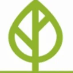 Stylizowana ikona liścia w odcieniach zieleni, symbolizująca ekologię i ochronę środowiska, umieszczona na białym tle.