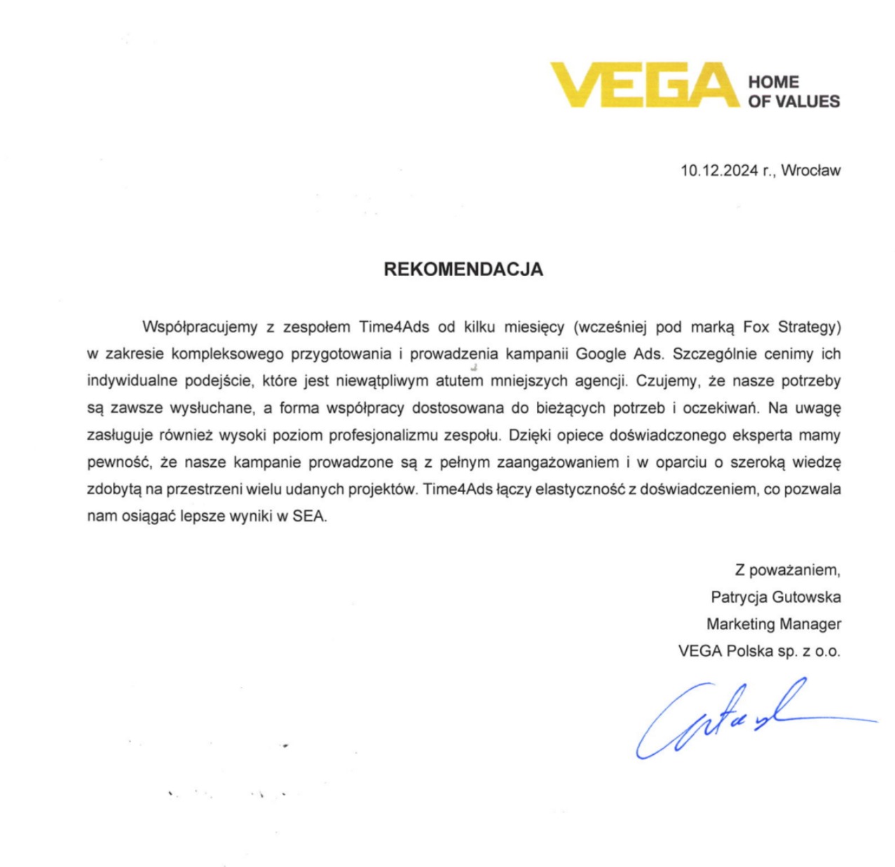 Referencje od Vega