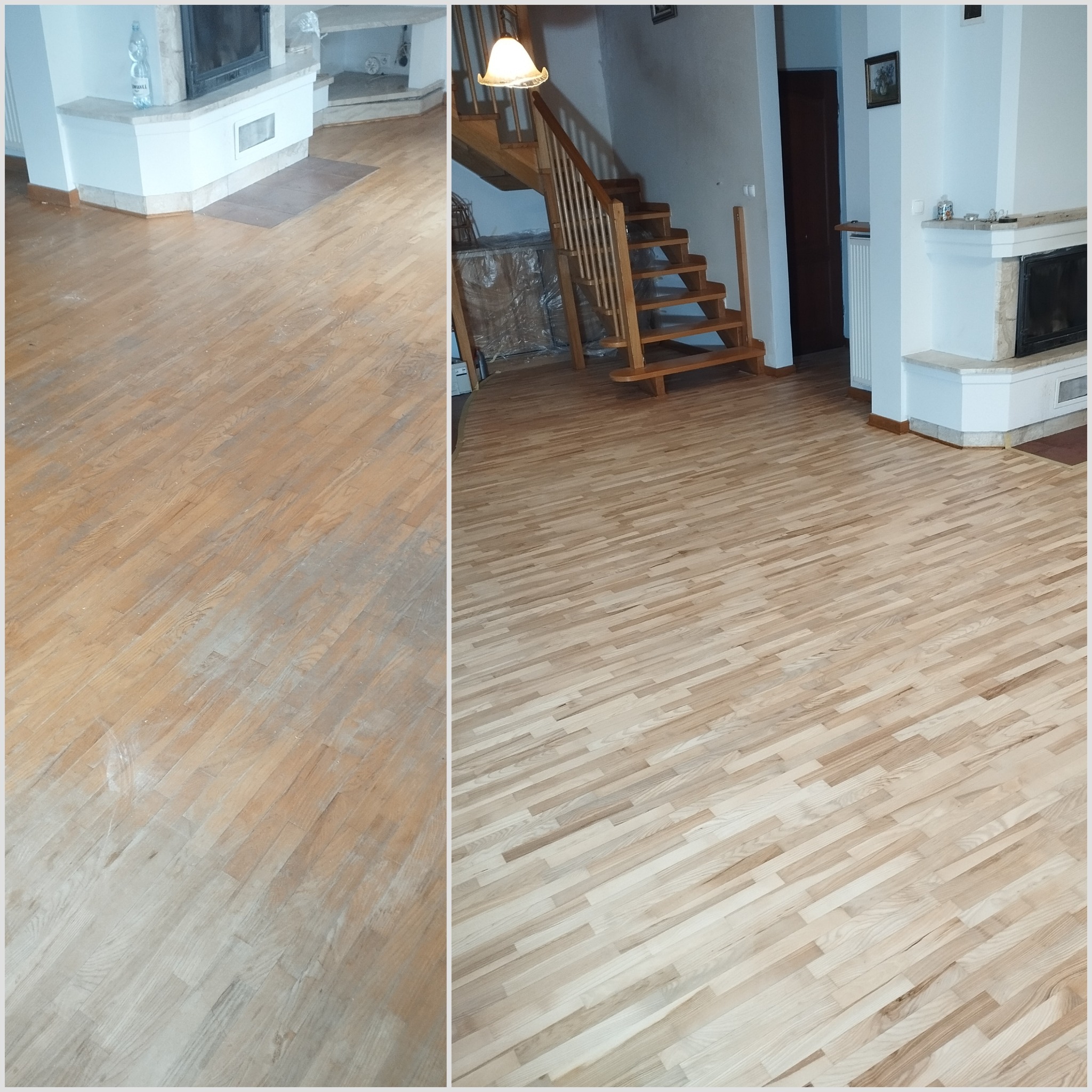 Ta sama podłoga jesionowa: podkład naturalny, Deva mat