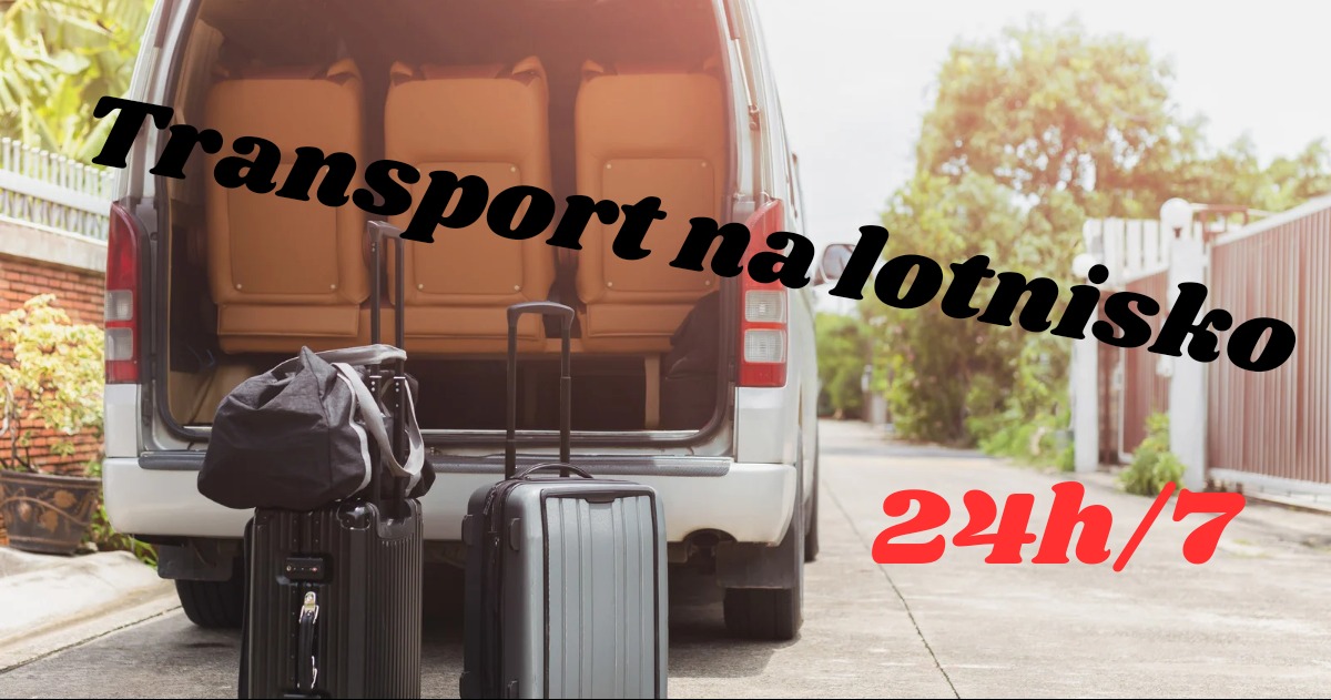 Bagaże przed otwartym bagażnikiem busa, przygotowane do transportu na lotnisko, widoczne dwa walizki i torba podróżna.
