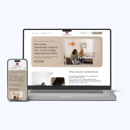 ZONBOX Piotr Zontek - Responsywna strona psychoterapeutki Gabi Baska na laptopie i smartfonie. Układ strony buduje zaufanie i ułatwia rezerwację sesji. Stonowana kolorystyka, czytelny układ.