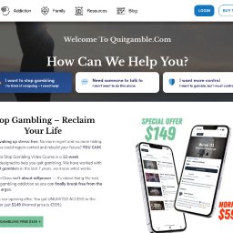 QuitGamble.com to strona mająca na celu pomoc osobom uzależnionym od hazaru i problematycznym hazardzistom. Strona dostępna jest w 20 językach.