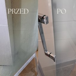 Mycie armatury i kabiny prysznicowej – starannie usuwamy osady z kamienia i mydła, by Twoja armatura lśniła jak nowa.