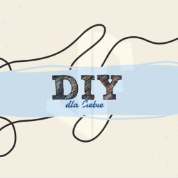 JF Web Solutions - Ilustracja z napisem 'DIY dla Ciebie' na błękitnym tle, otoczona abstrakcyjnymi liniami i plamkami, w stylu minimalistycznym i przyjaznym dla oka.