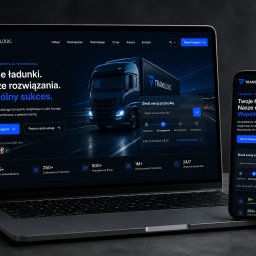 Jacek Kubiak - Responsywna strona www firmy transportowej Translogic na laptopie i smartfonie. Nowoczesny design z Otwocka, intuicyjna nawigacja, śledzenie przesyłek.