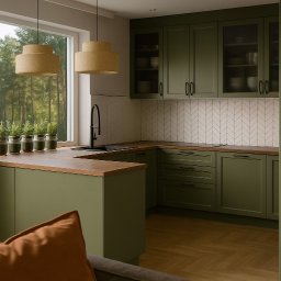 Taupe Interior - Wizualizacja kuchni w stylu Farm House