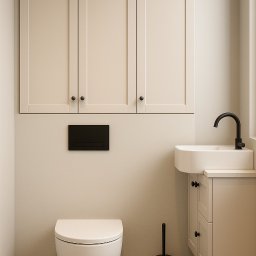 Taupe Interior - Wizualizacja małego WC