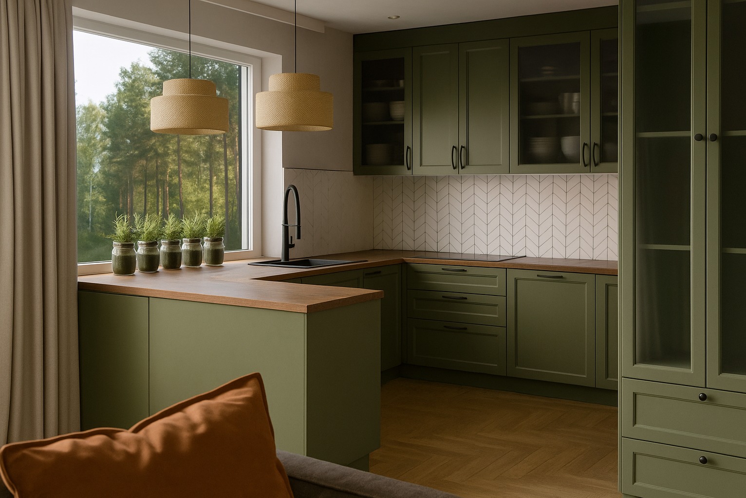 Wizualizacja kuchni w stylu Farm House