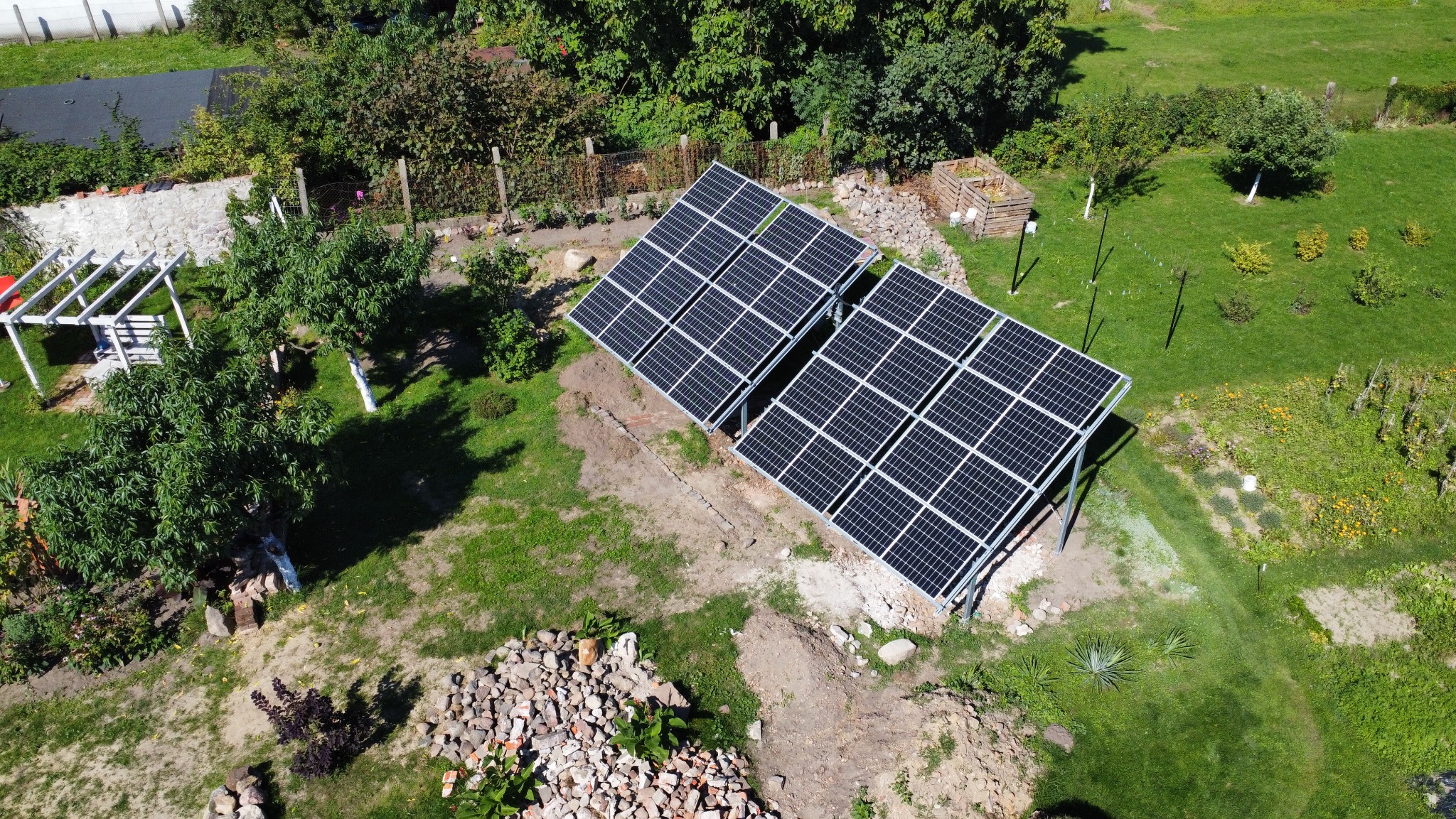 Instalacja gruntowa 6.5kW na panelach bifacjalnych