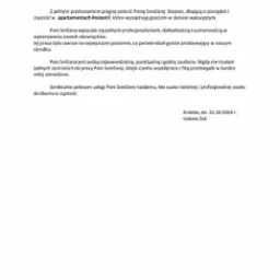 Referencje od Pani Izabeli Żak - apartamenty Poziom 7 Mielno