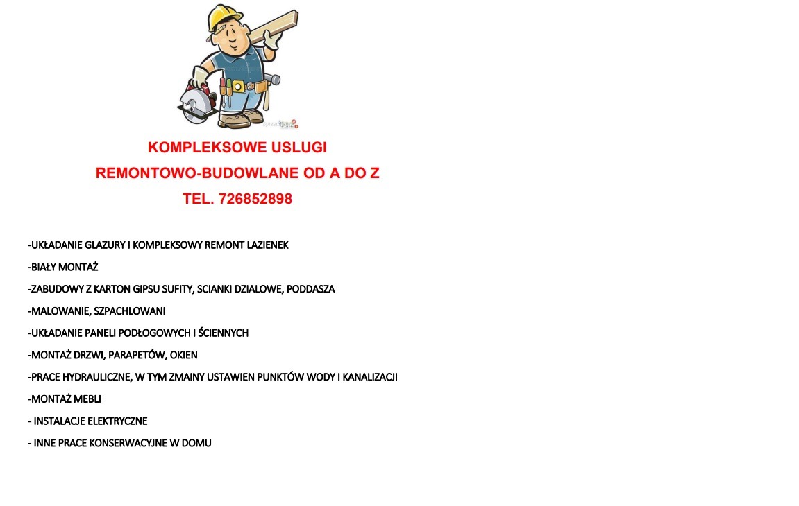 Kompleksowe Uslugi Remontowo-Budowlane Od A do z