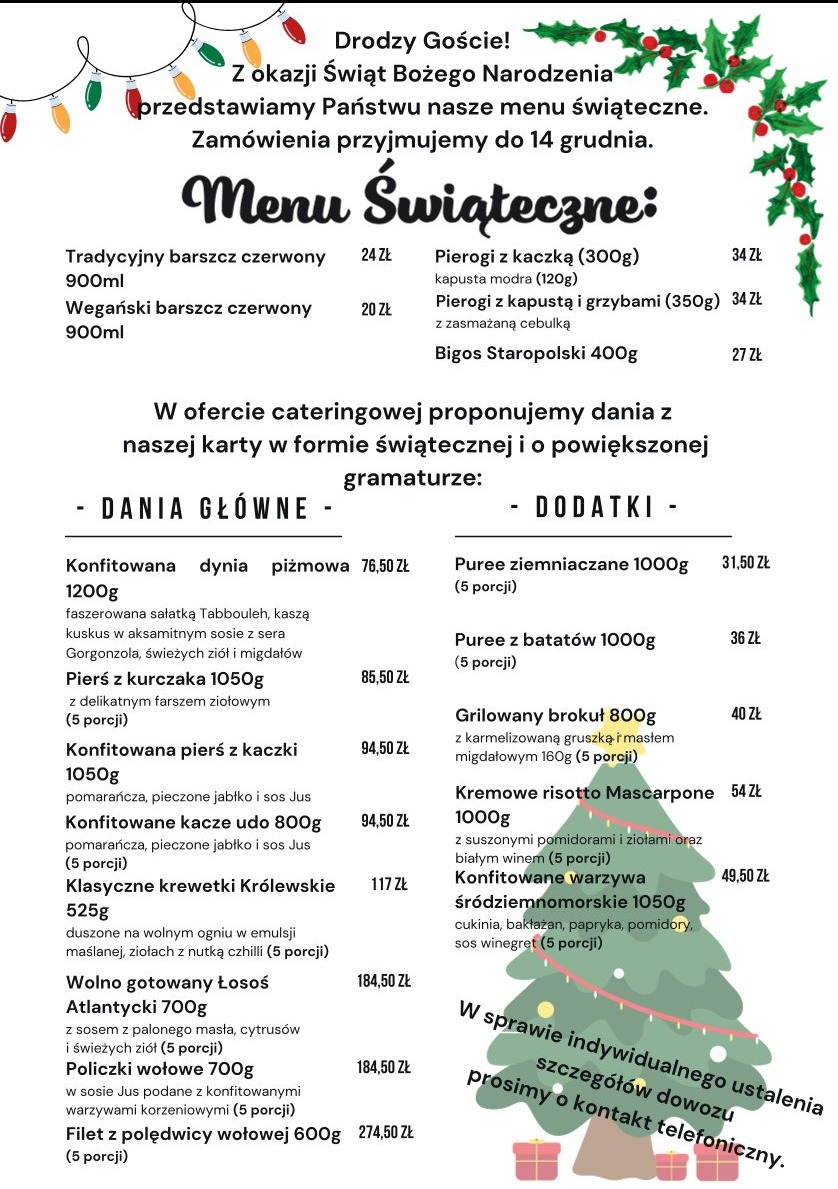 Menu Świąteczne.