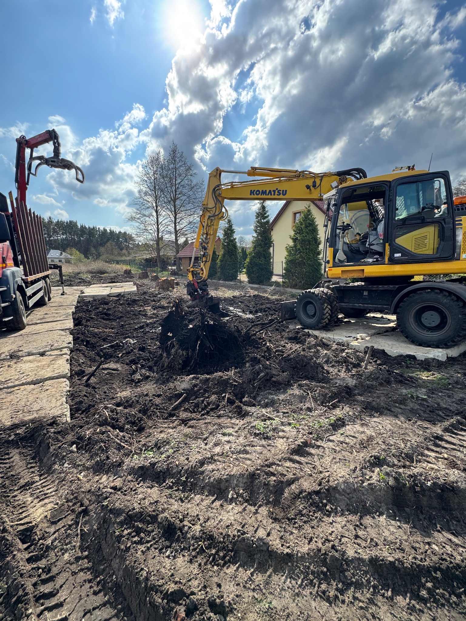 Przygotowanie pod inwestycje wyrywanie korzeni