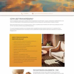 Strona internetowa psychoterapeutki Marzeny Swoszowskiej-Mojżesz z nagłówkiem 'Pracownia Rozwoju Osobistego Sukces'. Widok strony z perspektywy użytkownika.