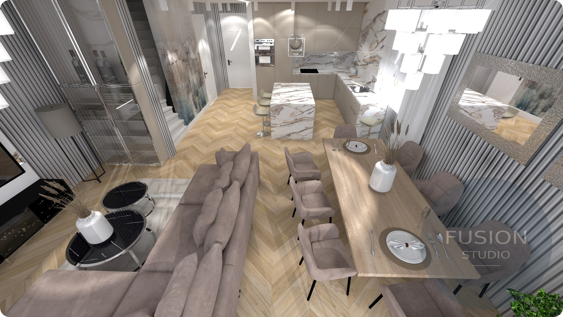 salon z aneksem kuchennym