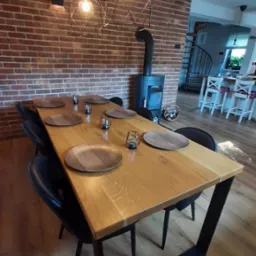 Stół dębowy 220x90x4 nogi stal malowana proszkowo