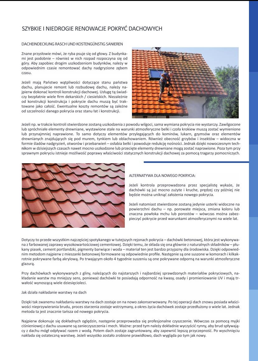 Czyszczenie dachu myjką ciśnieniową w Piławie Górnej, usuwanie mchu i zanieczyszczeń z dachówki.