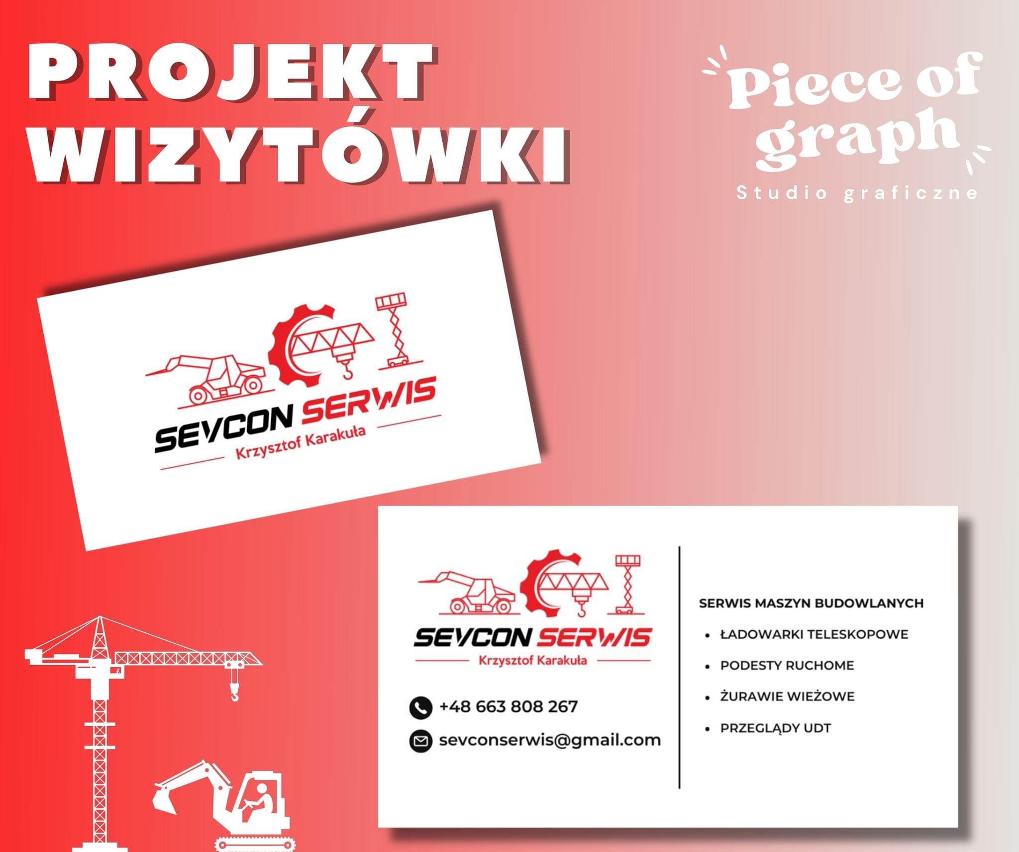 Projekt wizytówki dla serwisu maszyn budowlanych