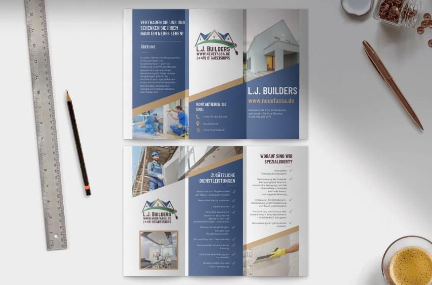 Projekt wizytówki dla firmy budowlanej w Niemczech