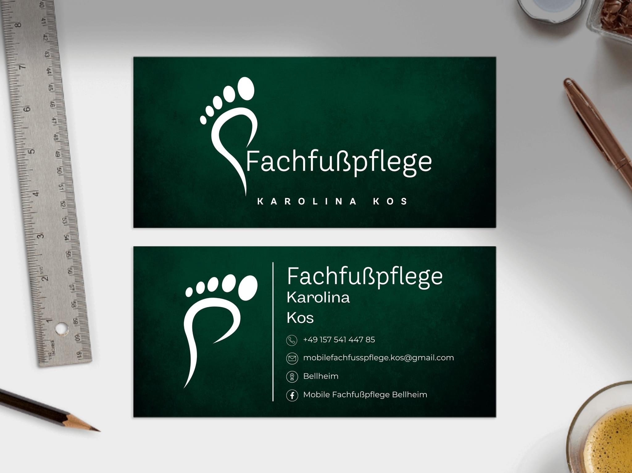 Projekt wizytówki dla mobilnej pedikiurzystki