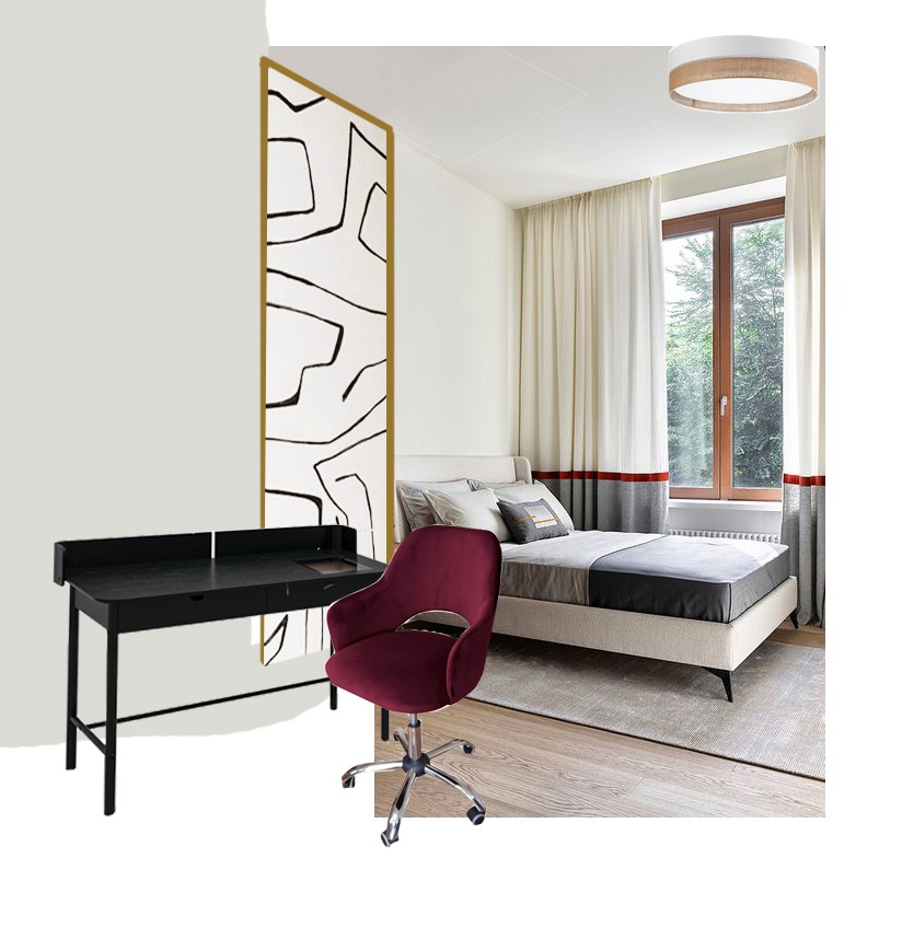 Koncepcja sypialni. Szybki projekt bez 3d wizualizacji