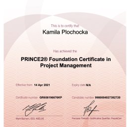 Prince2 Foundation Certyfikat
