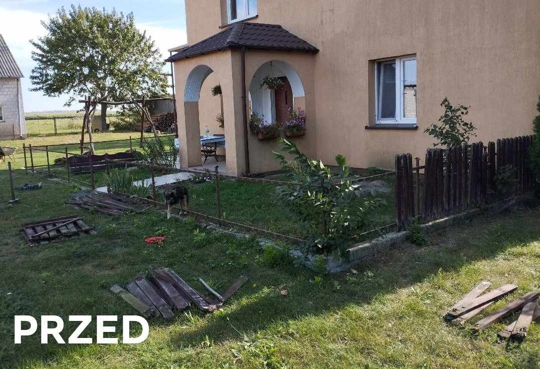 Wykonanie ogrodzenia, ułożenie kostki