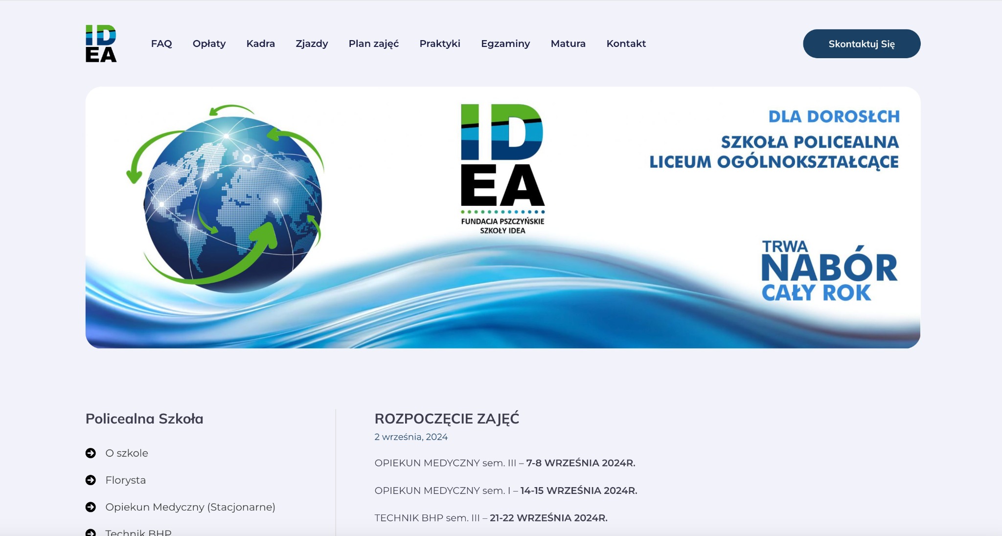 Idea Szkoła :: Strona informacyjna oparta o CMS Wordpress dla prywatnej szkoły