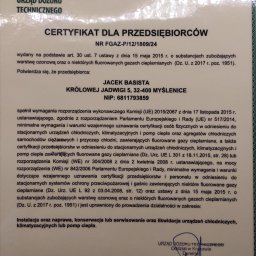 Certyfikat f-gazowy firmowy, najważniejszy dokument montera klimatyzacji 
