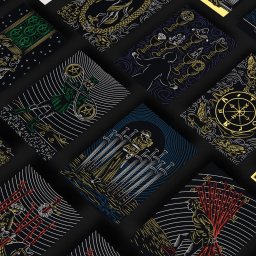 Joanna Stawowy - Ilustracje do talii kart tarota. Pliki zostały przygotowane pod hot-stamping.