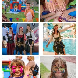 -Tatuaże brokatowe oraz wodne
-Prace plastyczne
-Giga bańki mydlane
-Modelowanie balonów
-Malowanie twarzy
-Kolorowe warkoczyki
(syntetyczne włosy)
-Maszyny do baniek mydlanych
-Animacje Taneczne