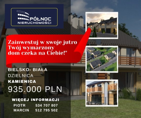 Ostatnie 4 bliźniaki w prestiżowej dzielnicy Bielska-Białej Kamienicy.
