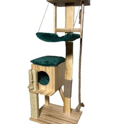 Budka dla kota z drapakami, hamakiem i 4 miejscami do odpoczynku