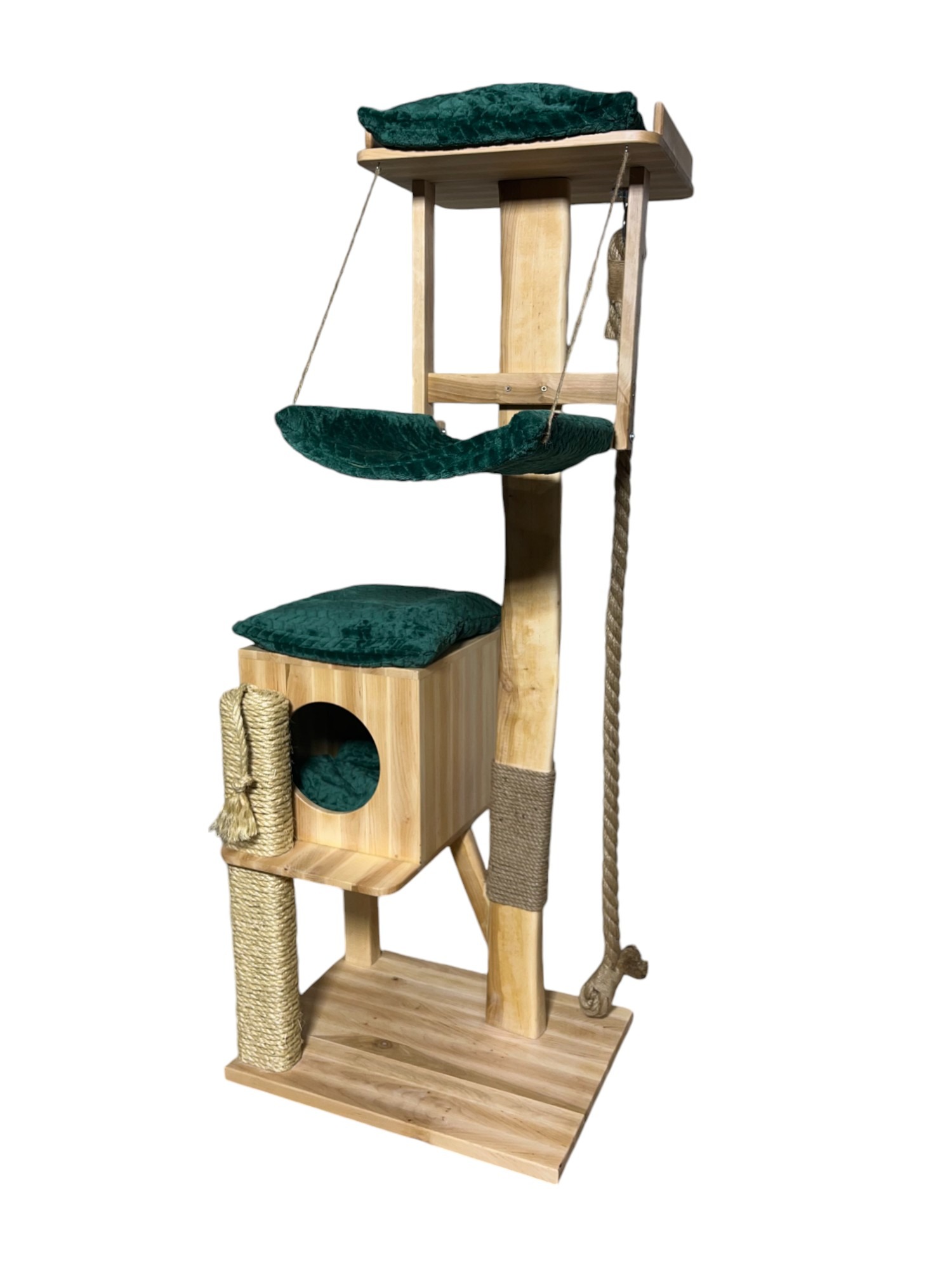 Budka dla kota z drapakami, hamakiem i 4 miejscami do odpoczynku