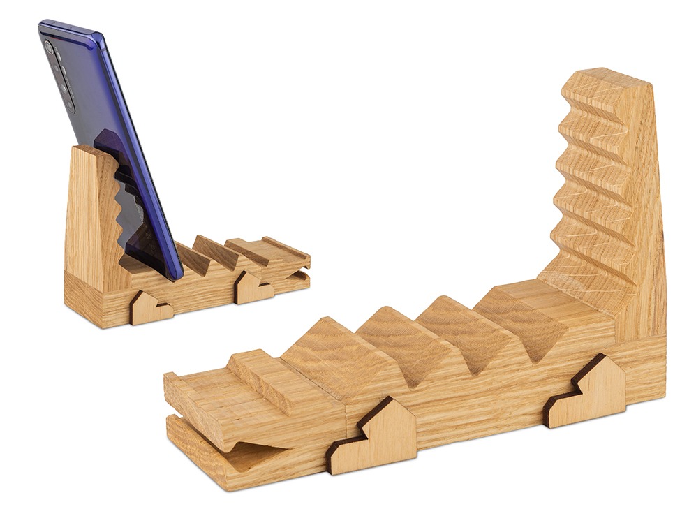Stojak Podstawka drewniana na telefon/tablet Krokodyl