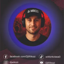 Grafika reklamowa DJ Wiktor Kolasa (DJ Wikozi). Oferta: imprezy, wesela, urodziny, plenery, kluby. Kontakt: telefon, Facebook, TikTok, Instagram, YouTube, e-mail.