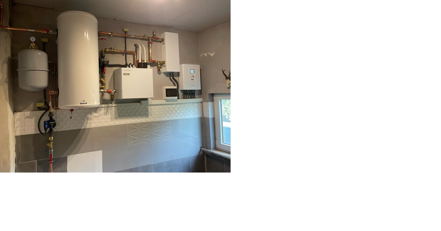 Realizacja zlecenia na pompę ciepła, kotłownia.